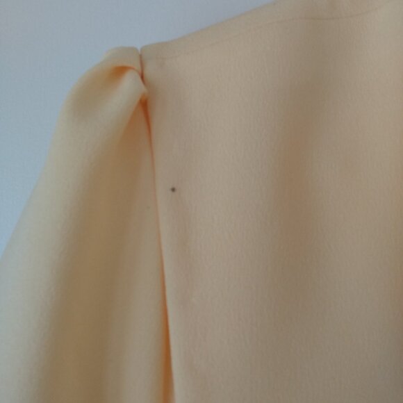 Formal Yellow Amish Mennonite Cape Dress 42"B 37"W Reverse Satin Bow Belt Modest - Picture 3 of 14